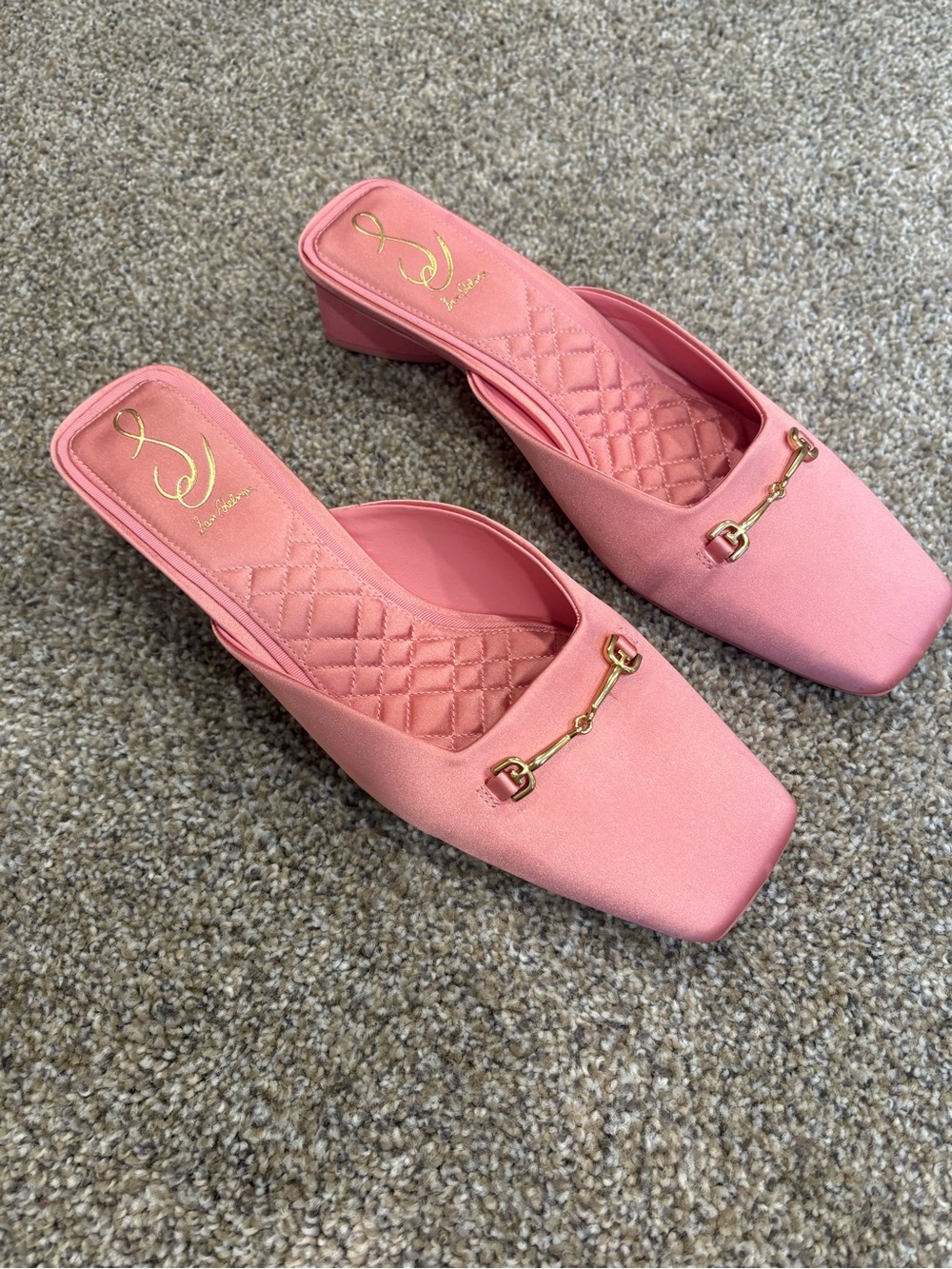 Sam Edelman Pink Square Toe Bit Mules